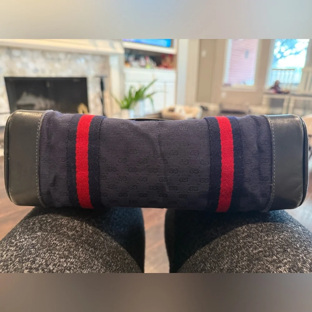 Gucci GG Monogram Supreme Sherry Web Ophidia Boston Doctor Satchel Bag Vintage - Picture 14 of 16